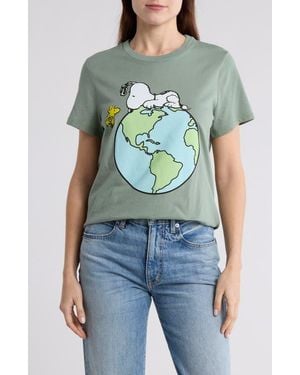 THE VINYL ICONS X Peanuts World Graphic T-Shirt - Blue