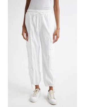 Cinq À Sept Nitsan Ruffle Trim Parachute Pants - White