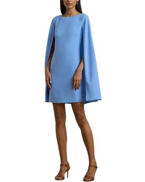 Ralph Lauren Georgette Cocktail Cape Dress - Blue