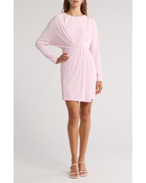 Jonathan Simkhai Tasha Long Sleeve Draped Minidress - Pink