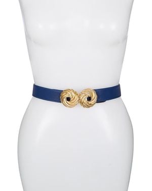 Raina Leather Love Knot Belt - Blue