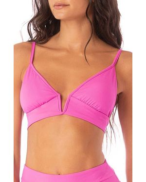 Maaji Parade Reversible Triangle Bikini Top - Pink