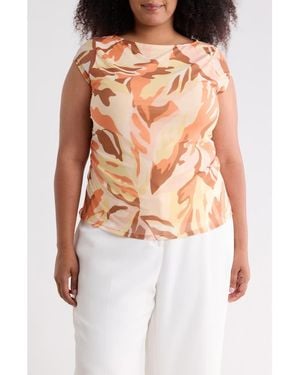 Sanctuary Meet You There Cap Sleeve Mesh Top - Orange