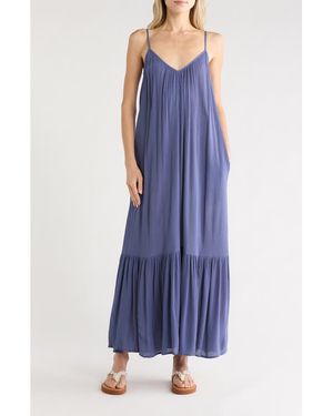Melrose and Market Gauze Tiered Maxi Dress - Blue