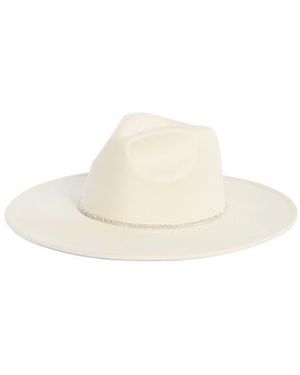 David & Young Bling Band Faux Suede Panama Hat - White
