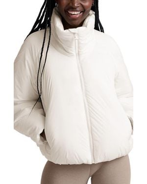 Beyond Yoga Warm Up Water Repellent Puffer Jacket - White