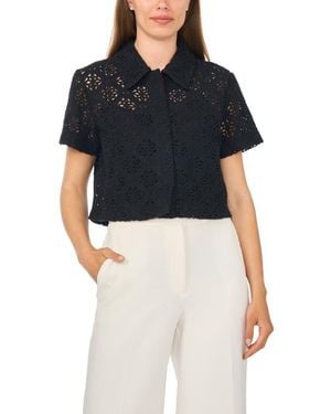 Ted Baker Kena Eyelet Short Sleeve Shirt - Black