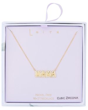 Leith Mama Cubic Zirconia Pendant Necklace - Blue