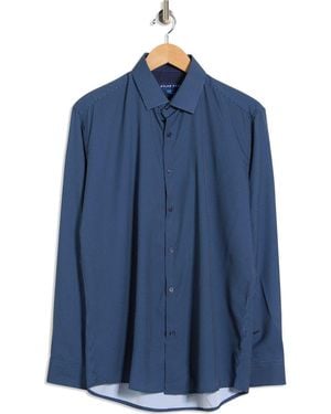Dylan Park Slim Fit Perfect Stretch Long Sleeve Button Down Shirt - Blue