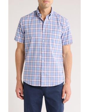 Brooks Brothers Sport Fit Short Sleeve Cotton Button-Down Shirt - Blue