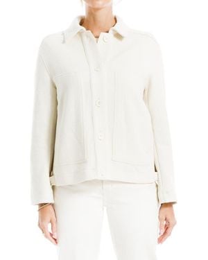 Max Studio Ribbed Crop Shirt Jacket - White