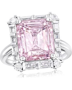 Suzy Levian Cubic Zirconia Engagement Ring - Pink