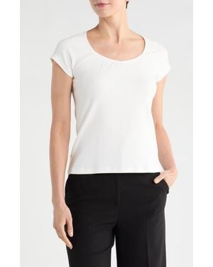 Catherine Malandrino Sweetheart Short Sleeve Top - White