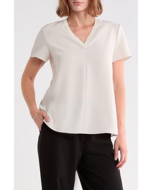 Theory Crepe V-Neck Top - White
