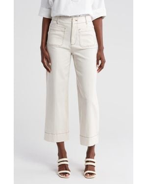 Bagatelle High Waist Wide Leg Crop Pants - White