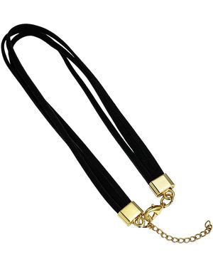 Steeltime Velvet Multi-Strand Choker Necklace - Black