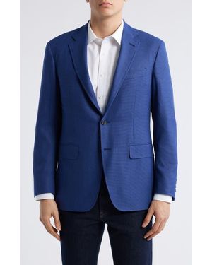 Canali Kei Trim Fit Solid Impeccabile Super 130S Wool Sport Coat - Blue