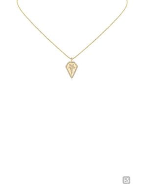 Jardin Cubic Zirconia Star Shield Pendant Necklace - Metallic