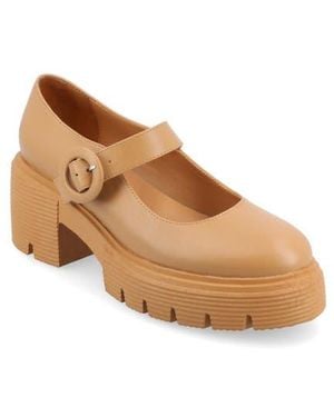 Journee Collection Zarynn Mary Jane Platform Pump - Brown