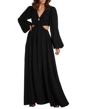 Willow Rosa Cutout Long Sleeve Maxi Dress - Black