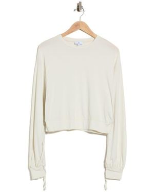 AG Jeans Farrow Blouson Sleeve Cotton Blend Top - White