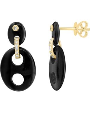 Effy 14K Diamond & Onyx Drop Earrings - Black
