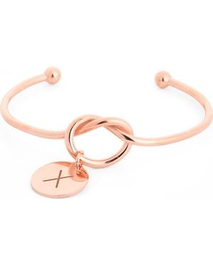 Meshmerise Love Knot Initial Bracelet - Pink