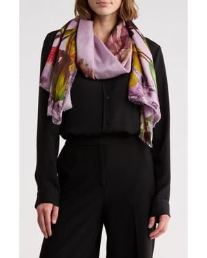 Ted Baker Floral Large Silk Scarf - Black