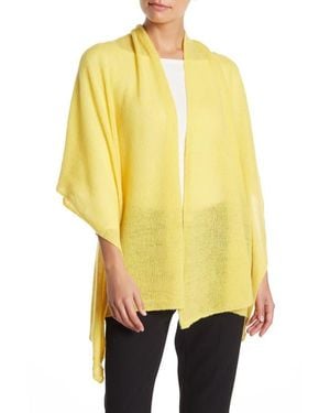Portolano Lightweight Lambswool Blend Rolled Edge Wrap - Yellow