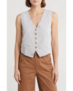 Democracy Button Front Vest - Purple