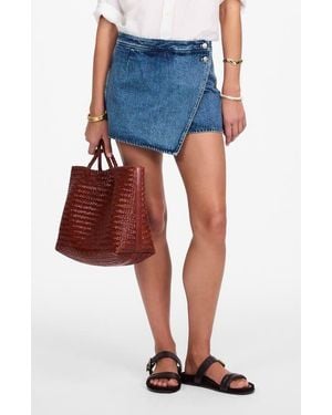 Madewell Denim Micro Mini Wrap Skort - Blue