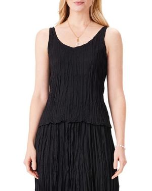 NIC+ZOE Crinkle Crush Plissé Tank - Black