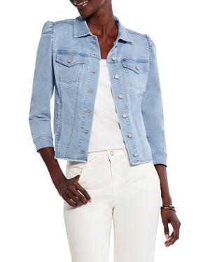 NIC+ZOE Femme Sleeve Crop Denim Jacket - Blue