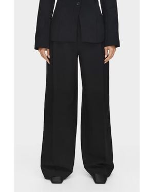 ALIGNE Genevieve Wool Blend Wide Leg Pants - Black