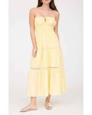 Blu Pepper Strapless Midi Dress - Natural