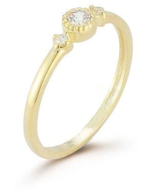 Glaze Jewelry 14K Plated 3-Stone Ring - White