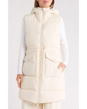 Rebecca Minkoff Water Resistant Hooded Long Puffer Vest - Natural