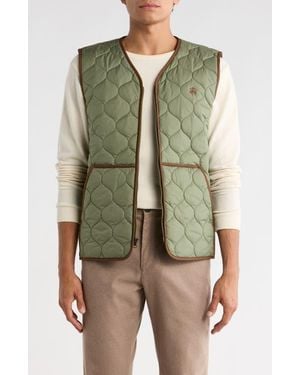 Brooks Brothers Water Repellent Quilted Liner Vest - Green