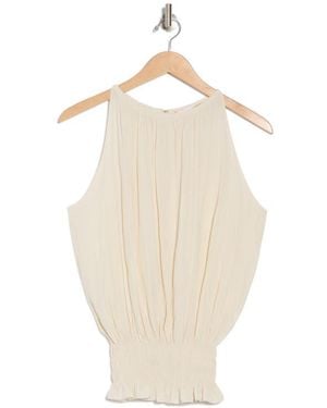 Ramy Brook Lauren Smock Waist Sleeveless Top - Natural