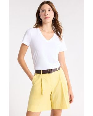 1901 V-Neck Cotton T-Shirt - White