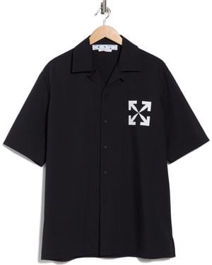 Off-White c/o Virgil Abloh Single Arrow Holiday Camp Shirt - Black