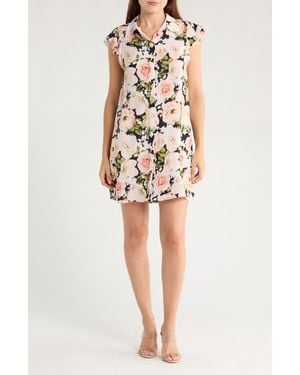 Alice + Olivia Jem Ruffle Cap Sleeve Shirtdress - Multicolor