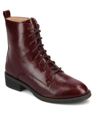 Journee Collection Vienna Combat Boot - Purple