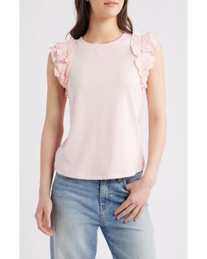Wit & Wisdom Ruffle Sleeve Top - Blue