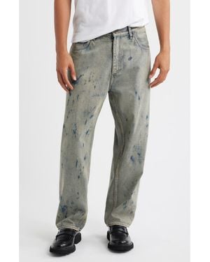 Rag & Bone Splatter Baggy Straight Leg Jeans - Gray