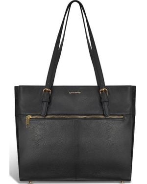 CHAMPS Leather Tote - Black