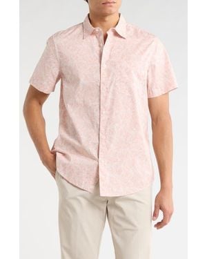 Nordstrom Short Sleeve Poplin Button-Up Shirt - Pink