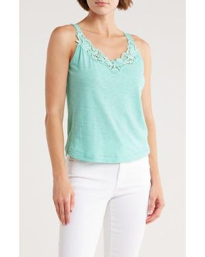 Democracy V-Neck Crochet Detail Camisole - Blue