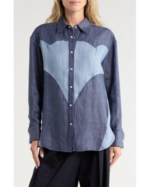 Twp Austin Hemp Button-Up Shirt - Blue