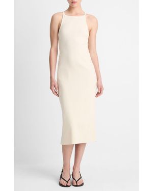 Vince Rib Tank Midi Sweater Dress - White